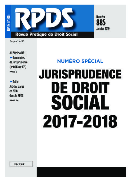 RPDS 885 Jurisprudence de droit social 2017-2018