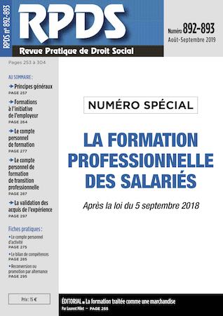 RPDS 892-893 - La formation professionnelle des salariés