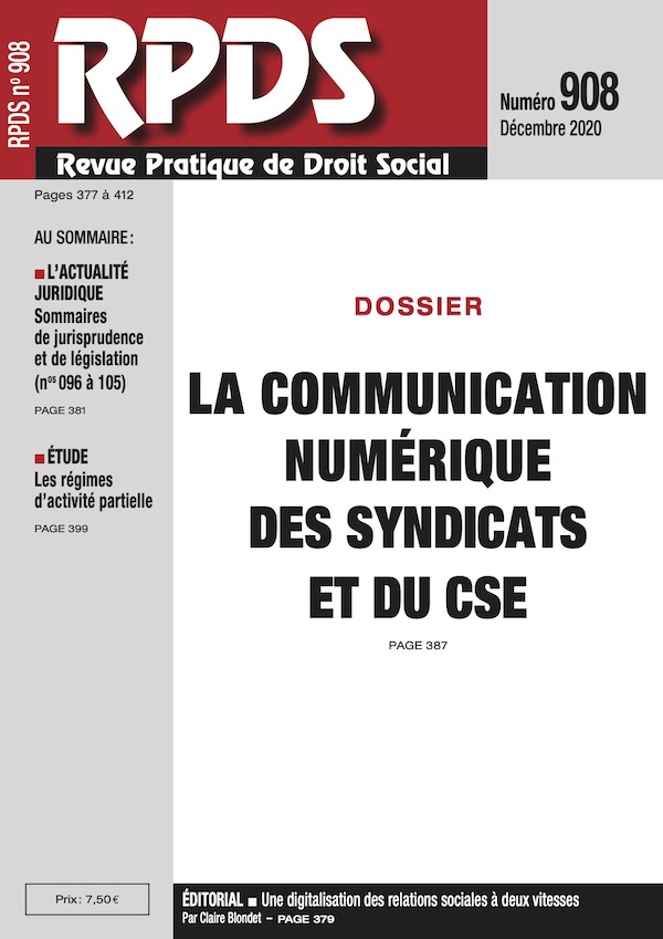 RPDS 908 : La communication numérique des syndicats et du CSE