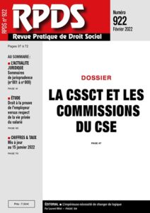RPDS 922 - La CSSCT et les commissions du CSE