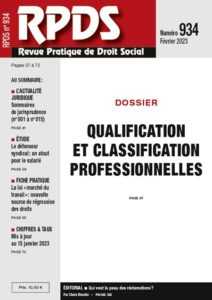RPDS 934 - Qualification et classification professionnelles