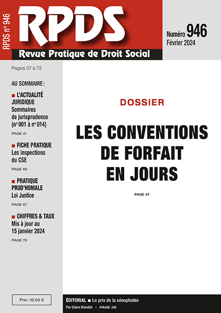 RPDS 946 - Les conventions de forfait en jours