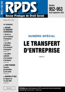 RPDS 952 - 953 - Le transfert d'entreprise