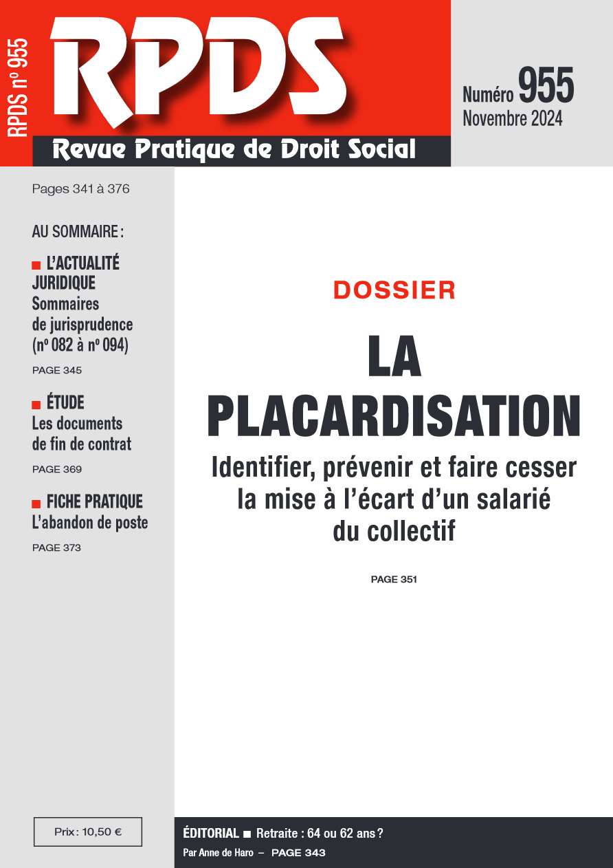 La placardisation. Identifier, prévenir et faire cesser la mise à l'écart d'un salarié